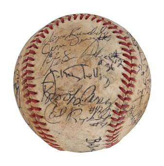 1981 Rochester Red Wings Minor League Team Signed Baseball With 22 Signatures Including Cal Ripken (JSA)